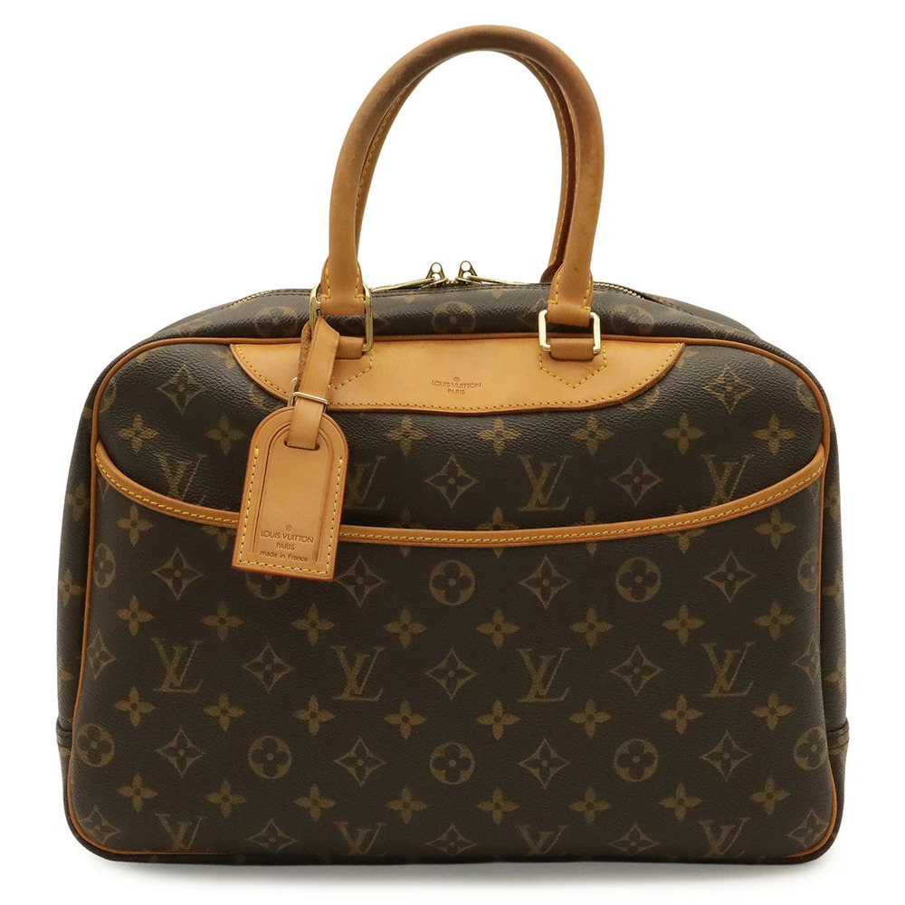 Louis Vuitton Monogram Bowling Vanity Deauville Top Bag Canvas Leather Brown